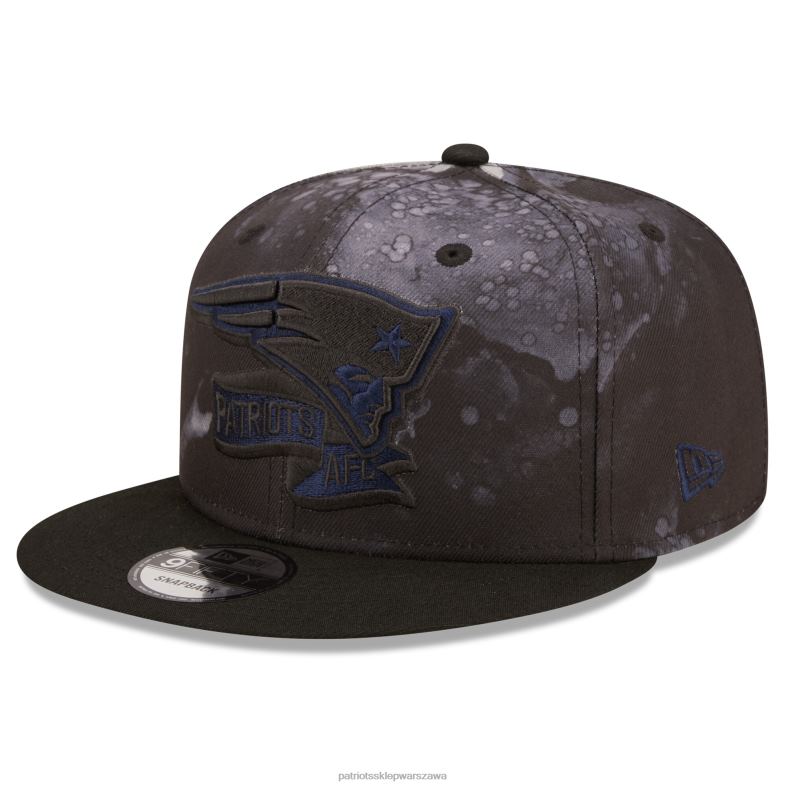Patriots Jersey mężczyźni czapka z daszkiem new era black ink dye 2022 sideline 9fifty snapback Akcesoria 6RBB357