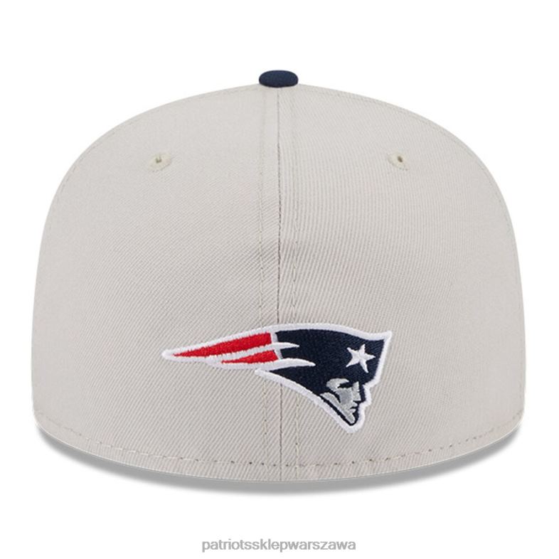 Patriots Jersey mężczyźni czapka z daszkiem new era stone/navy 2023 nfl draft on stage 59fifty Akcesoria 6RBB115