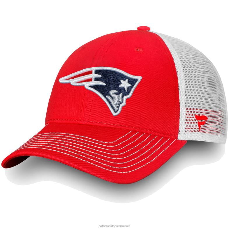 Patriots Jersey mężczyźni fanatics branded red/white fundamental trucker niestrukturalny regulowany kapelusz Akcesoria 6RBB406