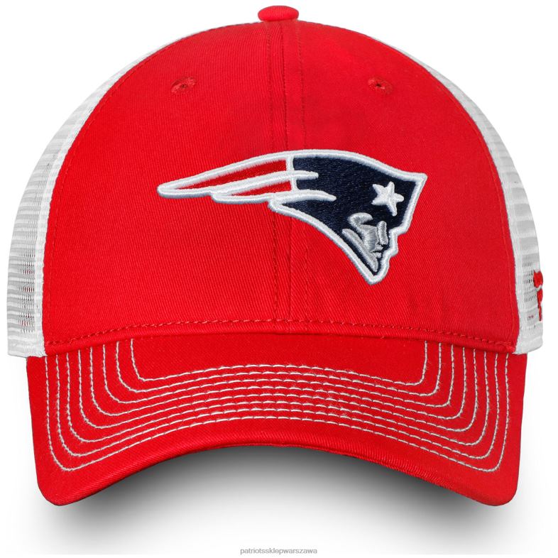 Patriots Jersey mężczyźni fanatics branded red/white fundamental trucker niestrukturalny regulowany kapelusz Akcesoria 6RBB406