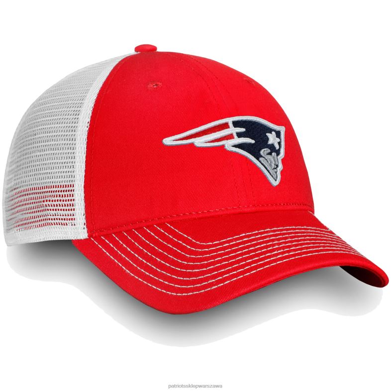 Patriots Jersey mężczyźni fanatics branded red/white fundamental trucker niestrukturalny regulowany kapelusz Akcesoria 6RBB406