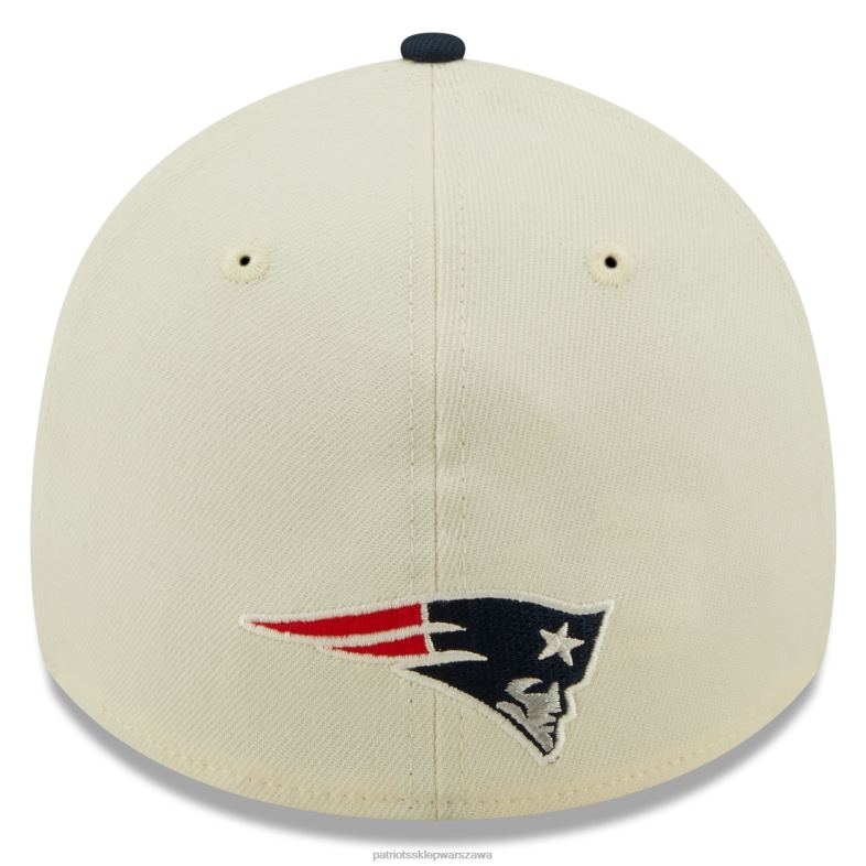 Patriots Jersey mężczyźni kremowa/granatowa czapka new era 2022 sideline 39thirty 2-tone flex Akcesoria 6RBB285