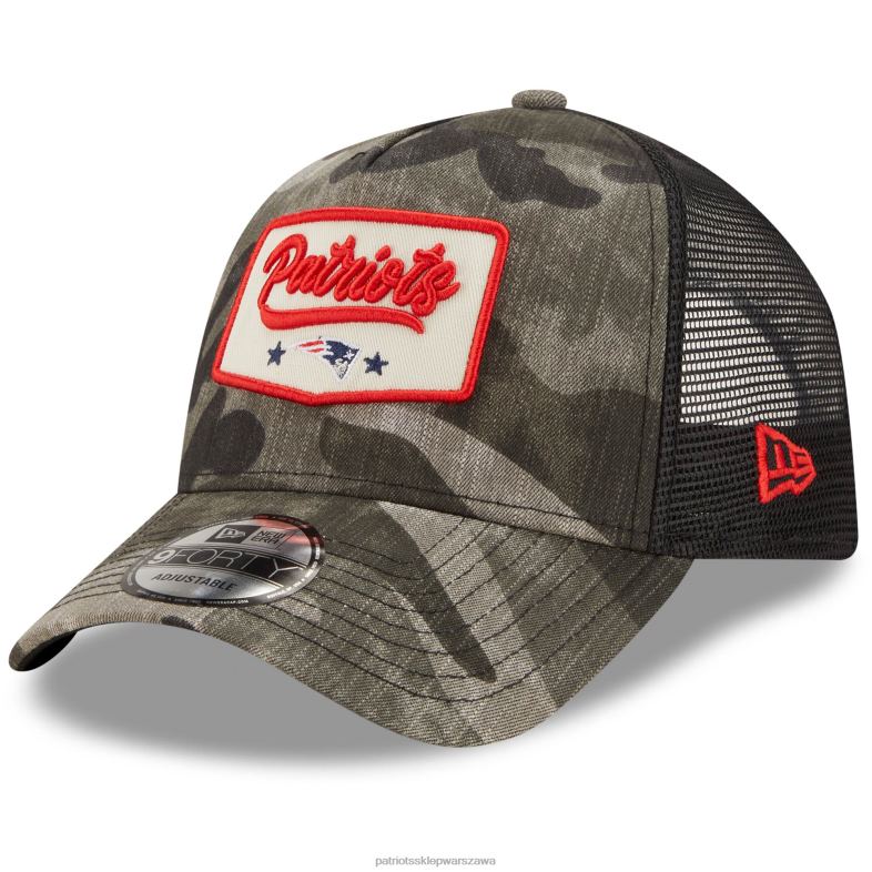 Patriots Jersey mężczyźni nowa era camo/czarna naszywka w kształcie litery A 9forty trucker czapka typu snapback Akcesoria 6RBB399