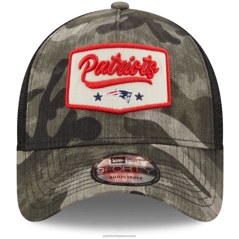 Patriots Jersey mężczyźni nowa era camo/czarna naszywka w kształcie litery A 9forty trucker czapka typu snapback Akcesoria 6RBB399
