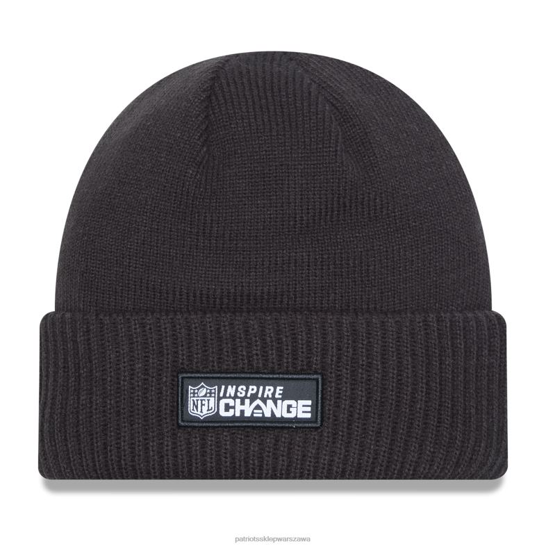 Patriots Jersey mężczyźni nowa era czarna czapka z mankietami 2022 Inspire Change Akcesoria 6RBB411