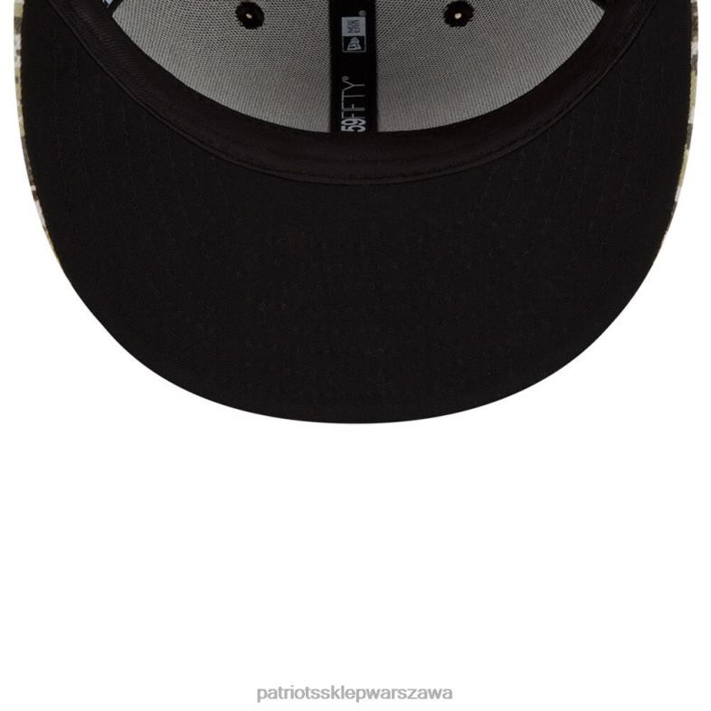 Patriots Jersey mężczyźni nowa era czarny/kamuflaż 2021 pozdrawia obsługę niskoprofilowego dopasowanego kapelusza 59fifty Akcesoria 6RBB324