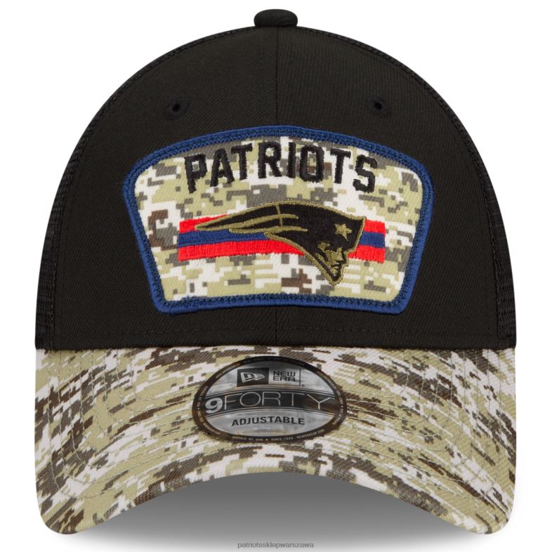 Patriots Jersey mężczyźni nowa era czarny/kamuflaż 2021 pozdrawiam serwis trucker 9forty regulowana czapka z daszkiem Akcesoria 6RBB216