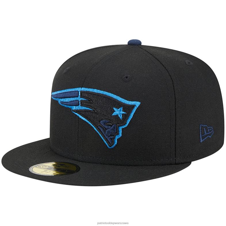 Patriots Jersey mężczyźni nowa era czarny pop 59fifty dopasowana czapka Akcesoria 6RBB120