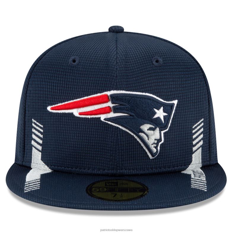 Patriots Jersey mężczyźni nowa era granatowa 2021 nfl sideline home 59fifty dopasowana czapka Akcesoria 6RBB351