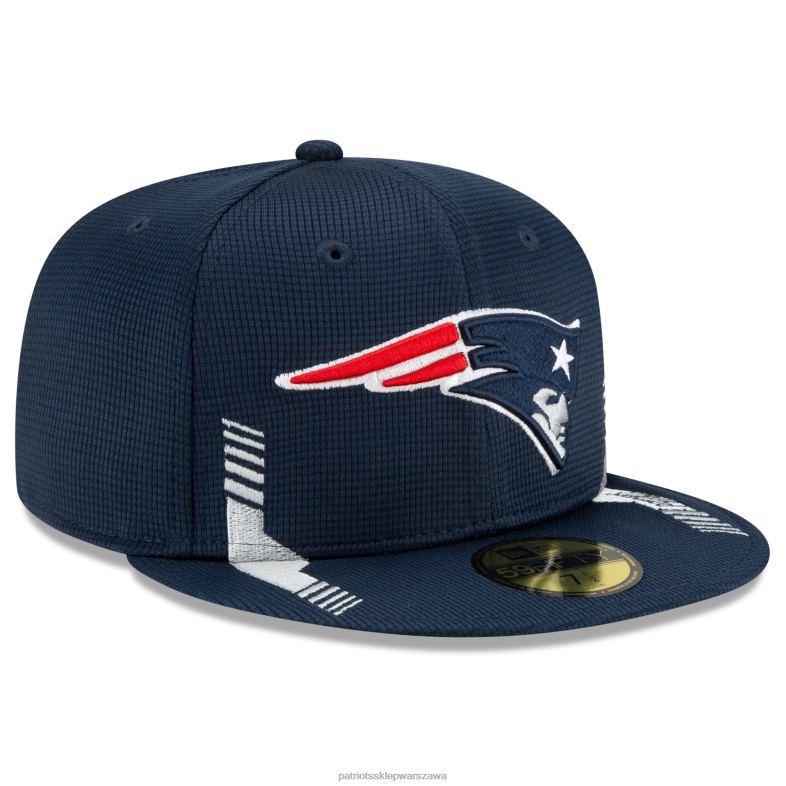Patriots Jersey mężczyźni nowa era granatowa 2021 nfl sideline home 59fifty dopasowana czapka Akcesoria 6RBB351