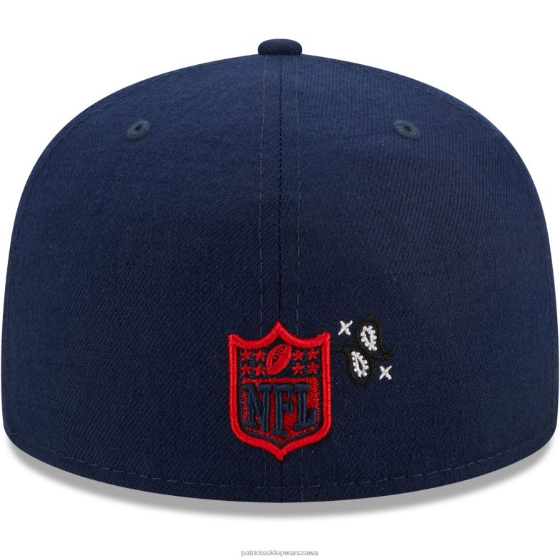Patriots Jersey mężczyźni nowa era granatowa bandana 59fifty dopasowana czapka Akcesoria 6RBB408