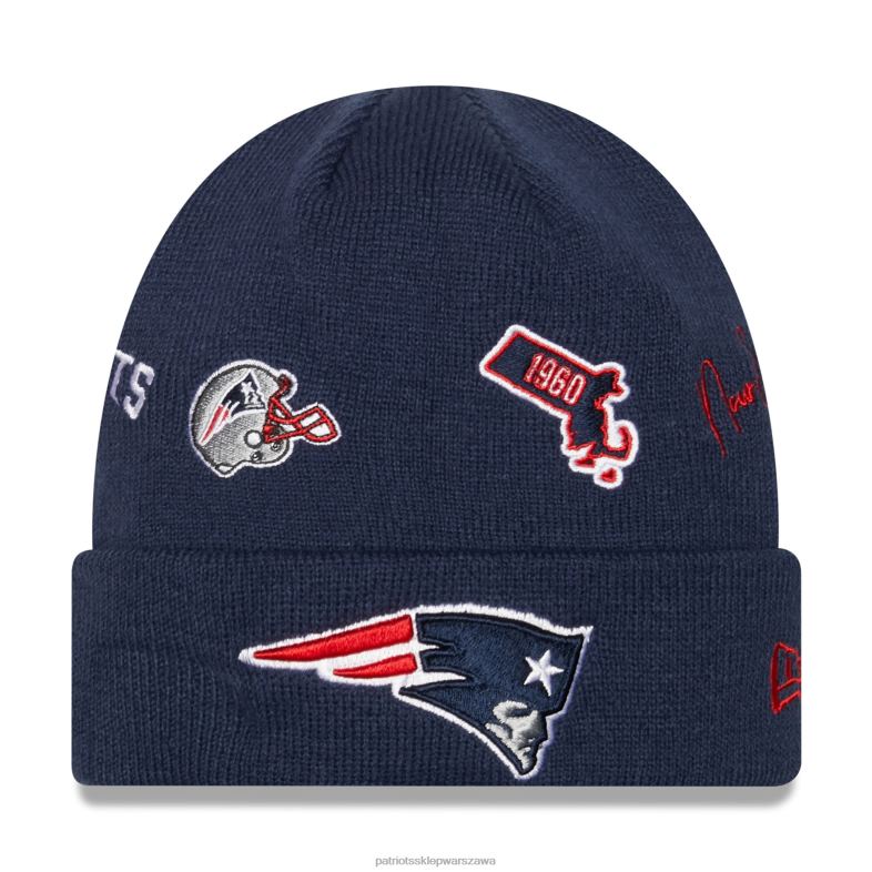 Patriots Jersey mężczyźni nowa era granatowa czapka z mankietami Akcesoria 6RBB327