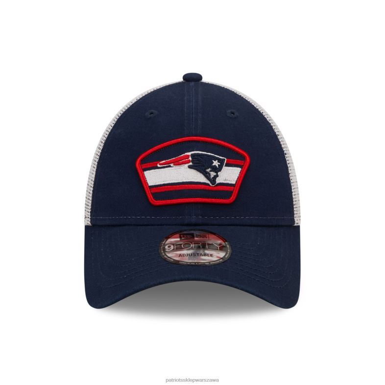 Patriots Jersey mężczyźni nowa era granatowo-biała naszywka z logo trucker 9forty czapka typu snapback Akcesoria 6RBB412