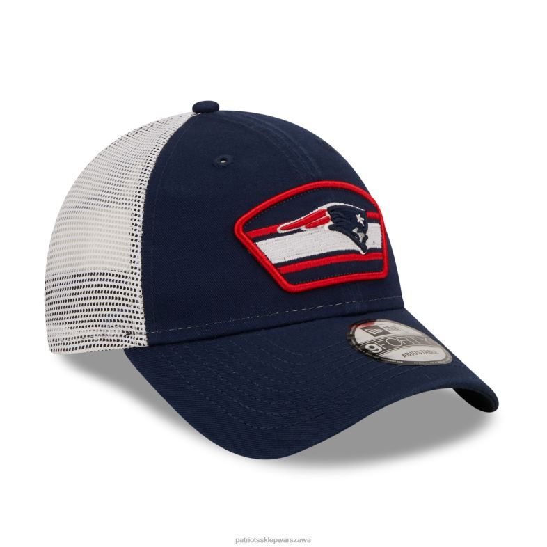 Patriots Jersey mężczyźni nowa era granatowo-biała naszywka z logo trucker 9forty czapka typu snapback Akcesoria 6RBB412