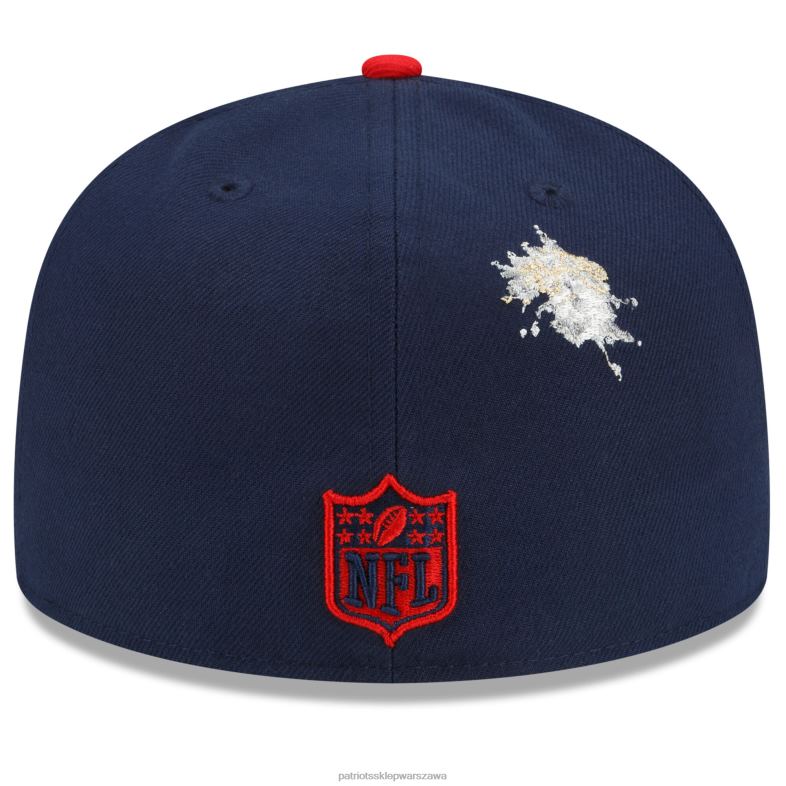 Patriots Jersey mężczyźni nowa era granatowo-czerwona nfl x zszywka z kolekcji 59fifty dopasowana czapka Akcesoria 6RBB301
