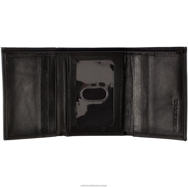 Patriots Jersey mężczyźni czarny hybrydowy portfel składany na trzy części Akcesoria 6RBB14