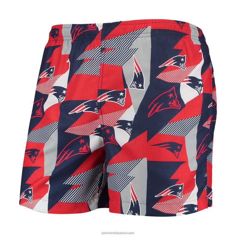 Patriots Jersey mężczyźni kąpielówki foco granatowo-czerwone w geometryczny print odzież 6RBB1766