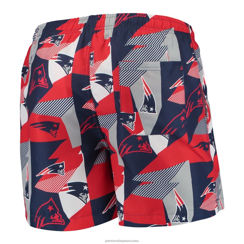 Patriots Jersey mężczyźni kąpielówki foco granatowo-czerwone w geometryczny print odzież 6RBB1766