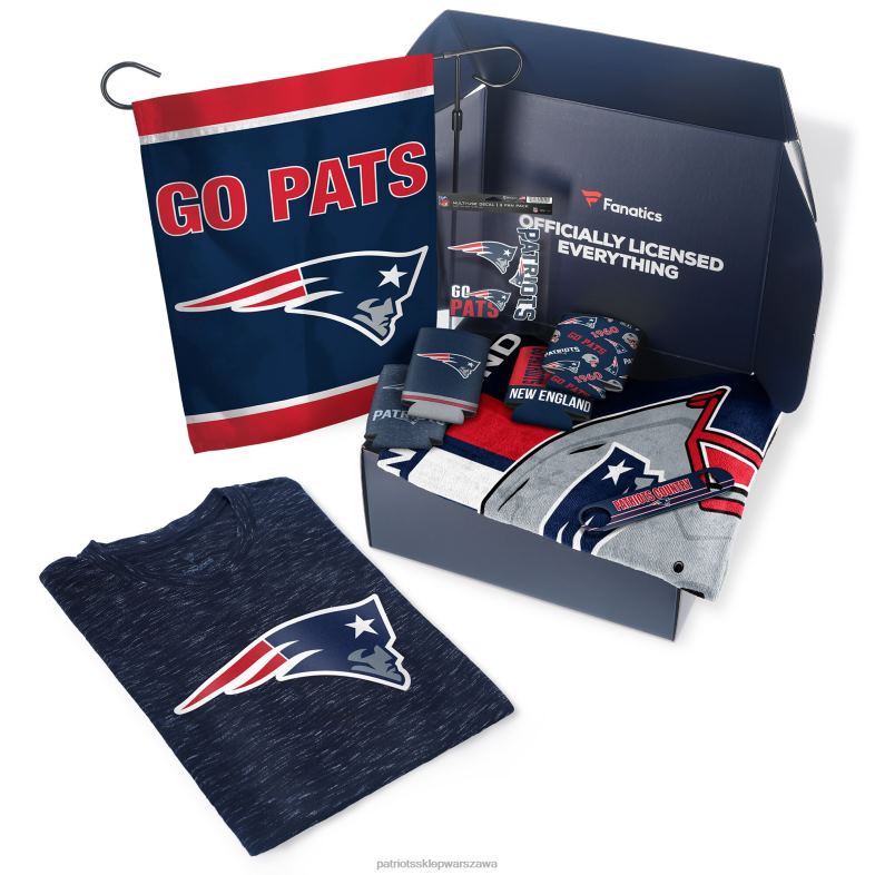 Patriots Jersey mężczyźni pudełko upominkowe z t-shirtem fanatics pack na klapę bagażnika — wartość ponad 107 USD odzież 6RBB1768