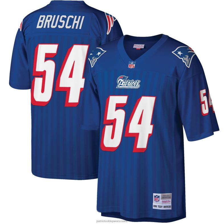 Patriots Jersey mężczyźni mitchell & ness tedy bruschi royal duża i wysoka replika koszulki emerytowanego piłkarza z 1996 roku odzież 6RBB2083