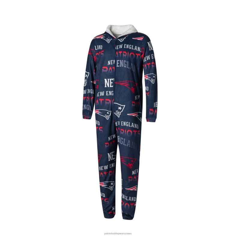Patriots Jersey mężczyźni Concepts sport granatowa piżama z mikropolaru Union Suit odzież 6RBB1757