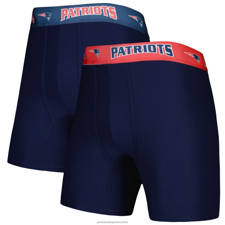 Patriots Jersey mężczyźni Concepts sport granatowo-czerwony 2-pak bokserek odzież 6RBB1753