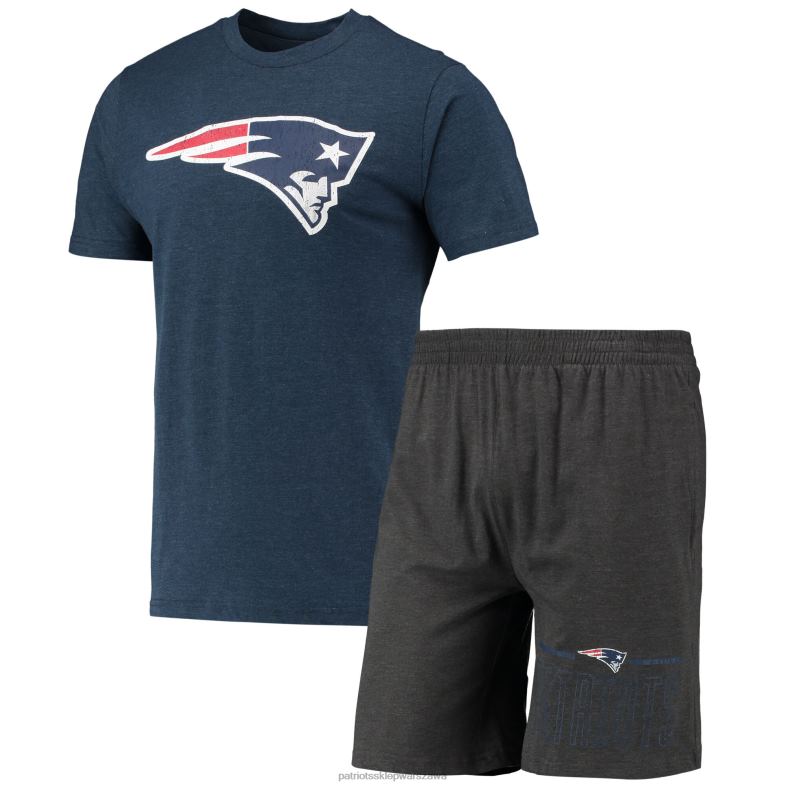 Patriots Jersey mężczyźni Concepts sport granatowy/charcoal metr komplet t-shirt i szorty odzież 6RBB1744