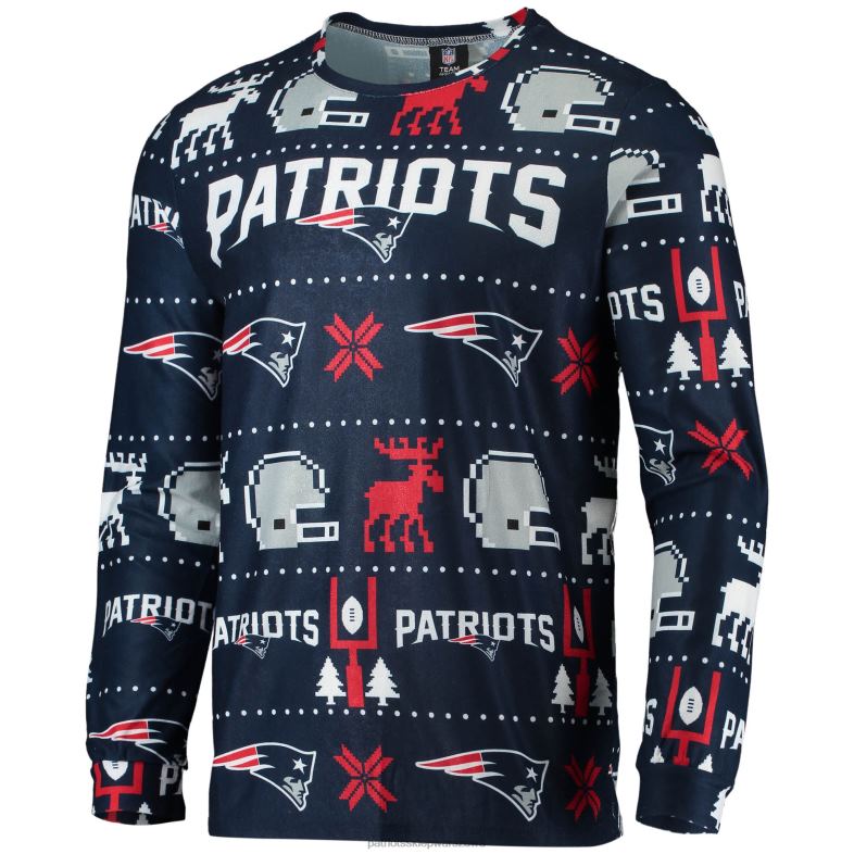 Patriots Jersey mężczyźni brzydka piżama foco w kolorze granatowym odzież 6RBB1763