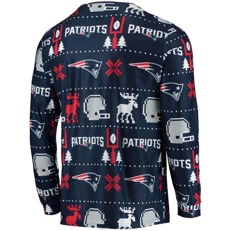 Patriots Jersey mężczyźni brzydka piżama foco w kolorze granatowym odzież 6RBB1763