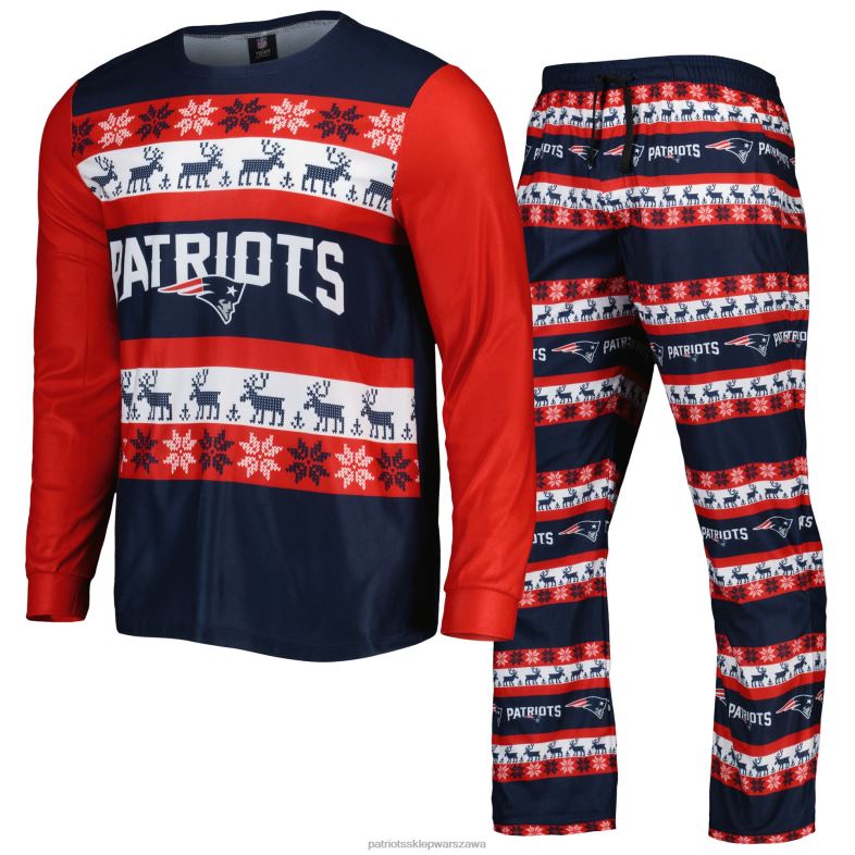 Patriots Jersey mężczyźni komplet brzydkiej piżamy Foco Navy Team odzież 6RBB1758