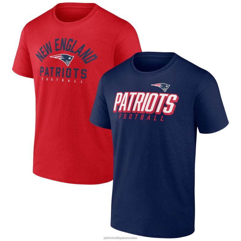 Patriots Jersey mężczyźni Fanatics branded granatowo-czerwony zestaw t-shirtów player pack odzież 6RBB1772