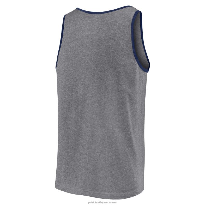 Patriots Jersey mężczyźni Fanatics markowy podkoszulek podstawowy w kolorze szarym melanżu odzież 6RBB1788