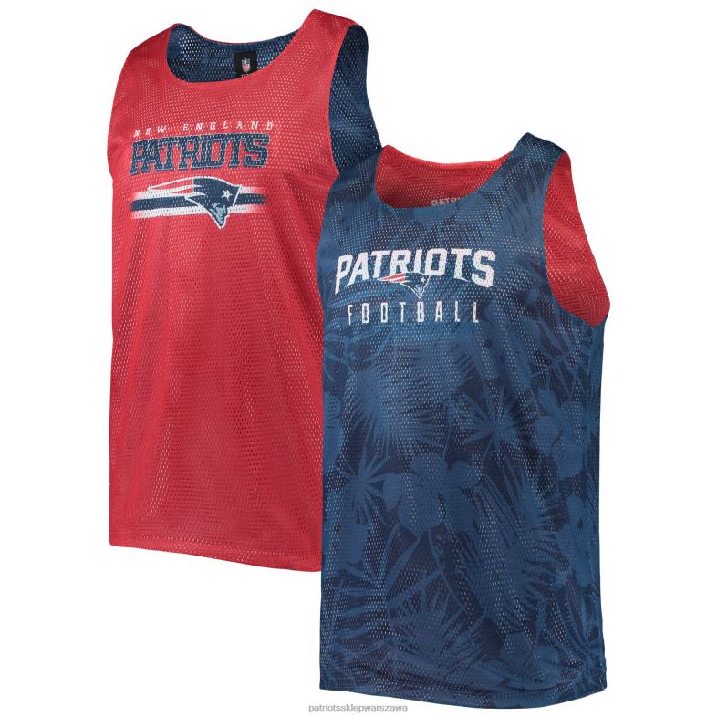 Patriots Jersey mężczyźni Foco Granatowy, dwustronny top z siateczki w kwiaty odzież 6RBB2026