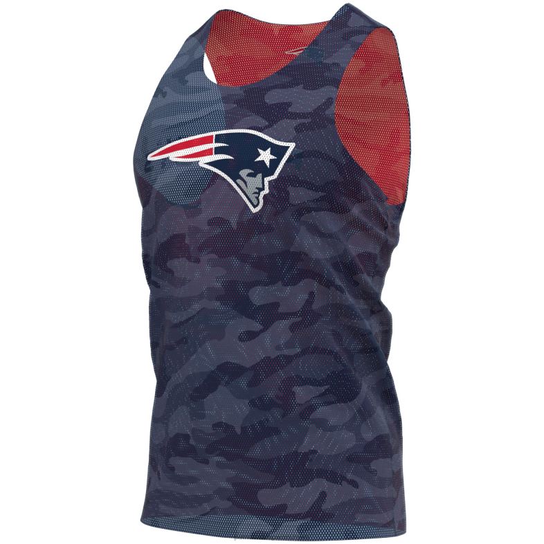 Patriots Jersey mężczyźni Foco granatowo-czerwony, dwustronny top z siateczki odzież 6RBB2068
