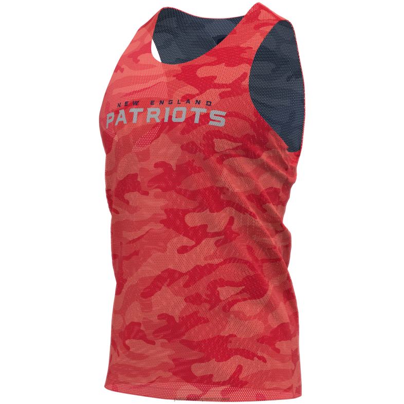 Patriots Jersey mężczyźni Foco granatowo-czerwony, dwustronny top z siateczki odzież 6RBB2068