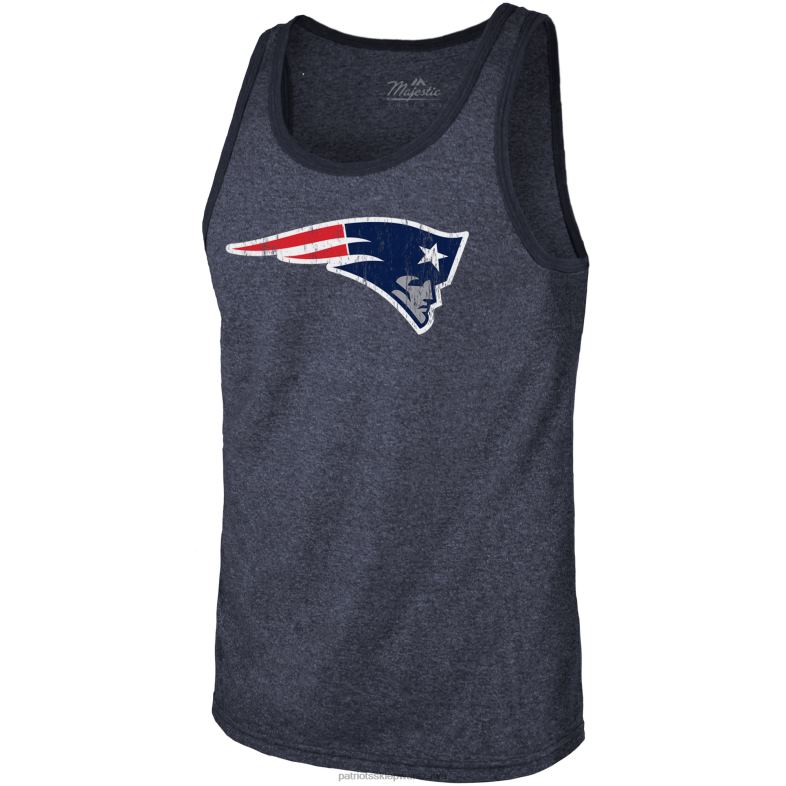 Patriots Jersey mężczyźni Majestic Threads mac jones heathered navy nazwa i numer gracza podkoszulek tri-blend odzież 6RBB2011