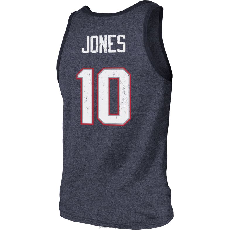 Patriots Jersey mężczyźni Majestic Threads mac jones heathered navy nazwa i numer gracza podkoszulek tri-blend odzież 6RBB2011