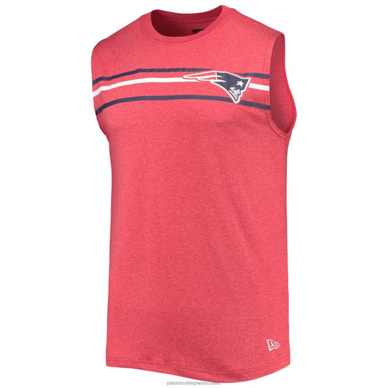 Patriots Jersey mężczyźni New Era czerwony, szczotkowany top bez rękawów odzież 6RBB1846