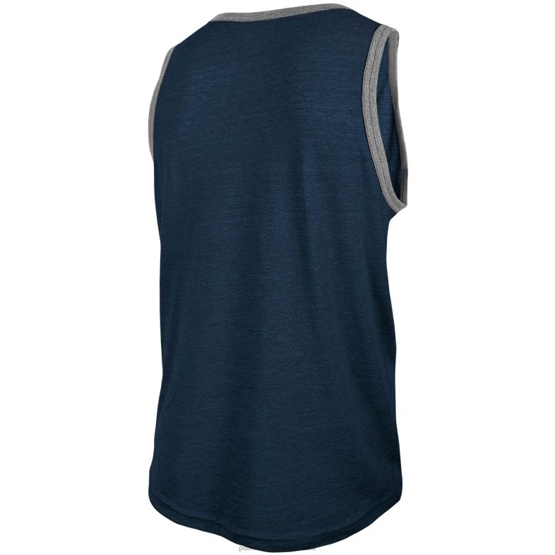 Patriots Jersey mężczyźni New Era melanżowy granatowy podkoszulek z potrójną mieszanką odzież 6RBB1948