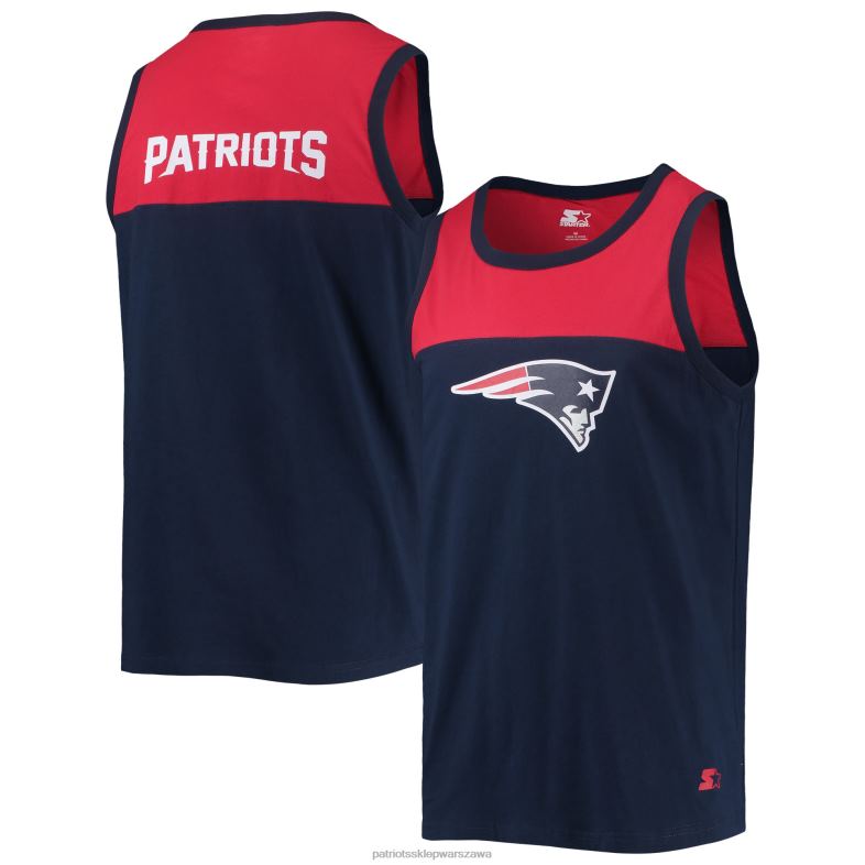 Patriots Jersey mężczyźni Startowy granatowy/czerwony top w stylu team touchdown odzież 6RBB1904