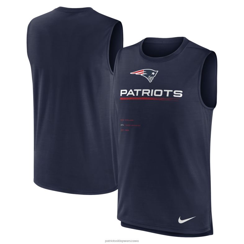 Patriots Jersey mężczyźni nike granatowy top do treningu mięśni odzież 6RBB1783