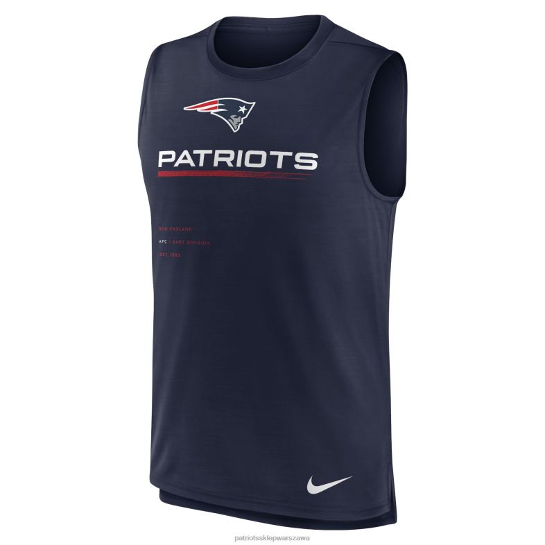 Patriots Jersey mężczyźni nike granatowy top do treningu mięśni odzież 6RBB1783