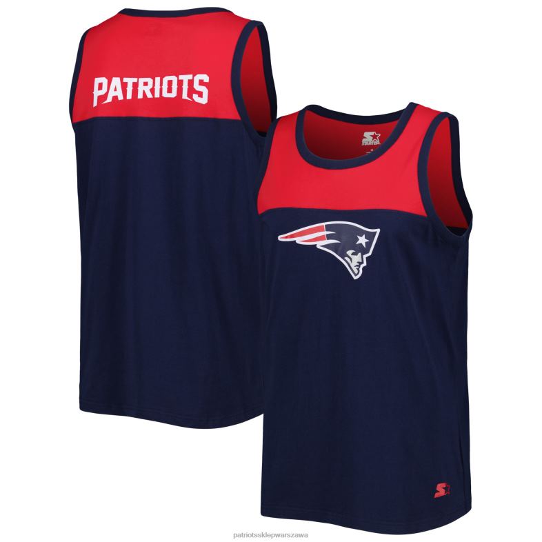 Patriots Jersey mężczyźni startowy top w kolorze granatowo-czerwonym z logo touchdown odzież 6RBB1873
