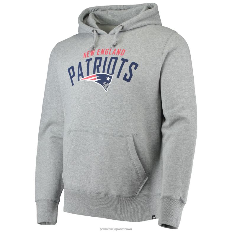 Patriots Jersey mężczyźni 47 Heathered Grey Outrush Headline pulowerowa bluza z kapturem odzież 6RBB564