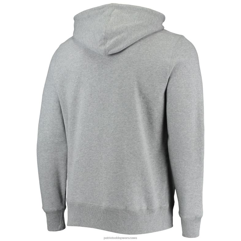 Patriots Jersey mężczyźni 47 Heathered Grey Outrush Headline pulowerowa bluza z kapturem odzież 6RBB564