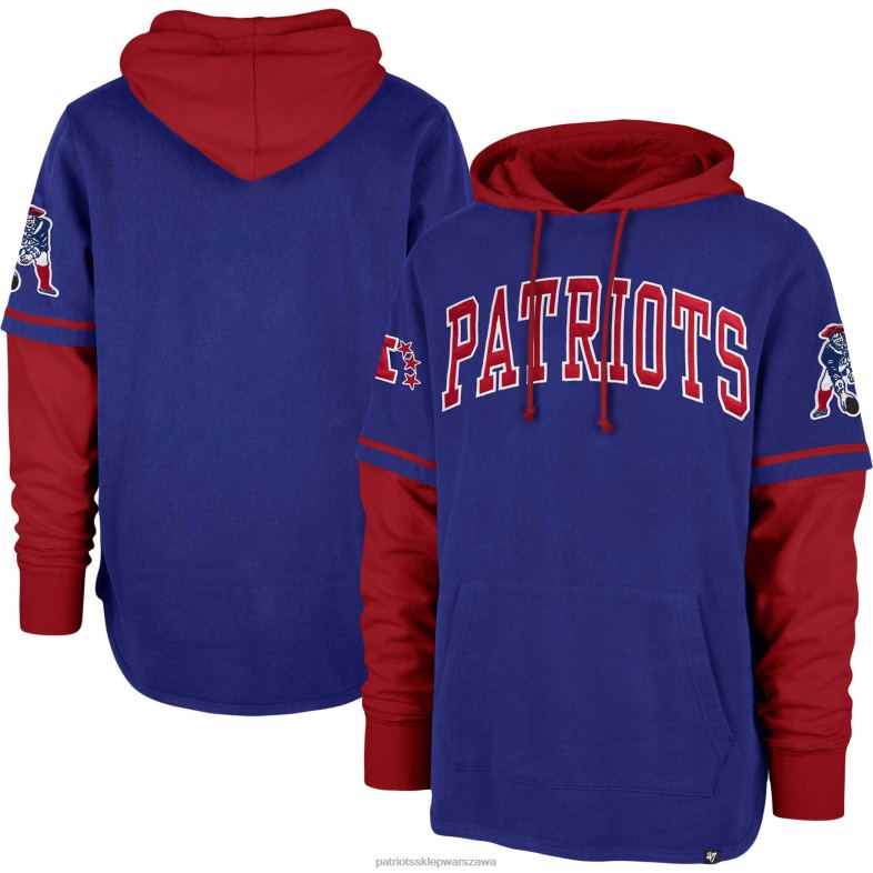 Patriots Jersey mężczyźni 47 Krótka bluza z kapturem w stylu królewskim odzież 6RBB474