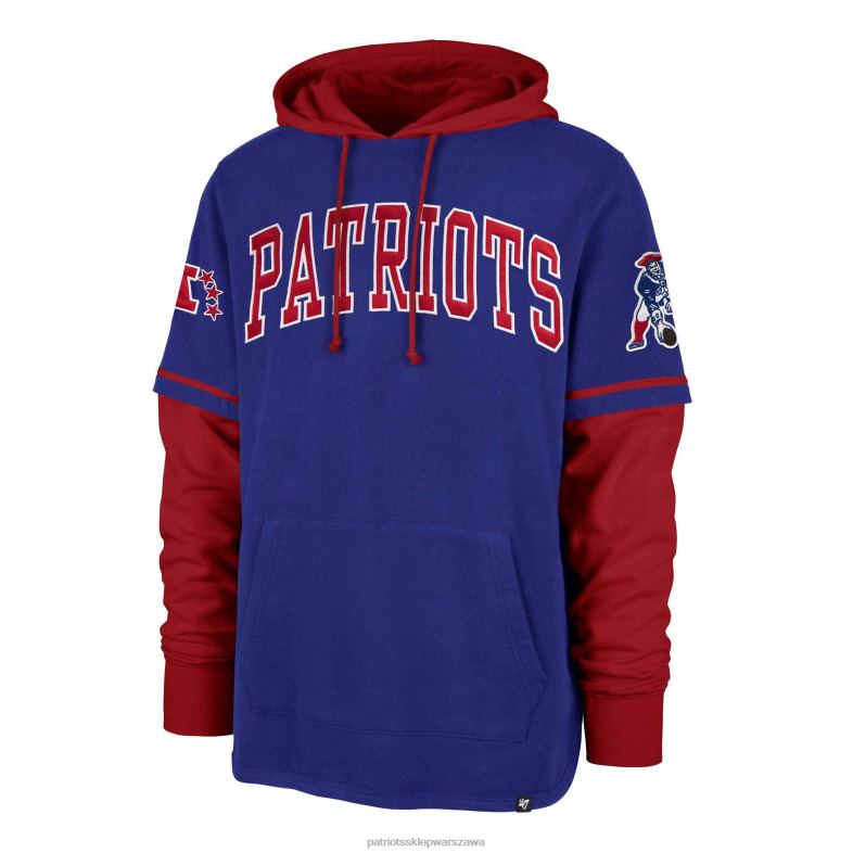 Patriots Jersey mężczyźni 47 Krótka bluza z kapturem w stylu królewskim odzież 6RBB474