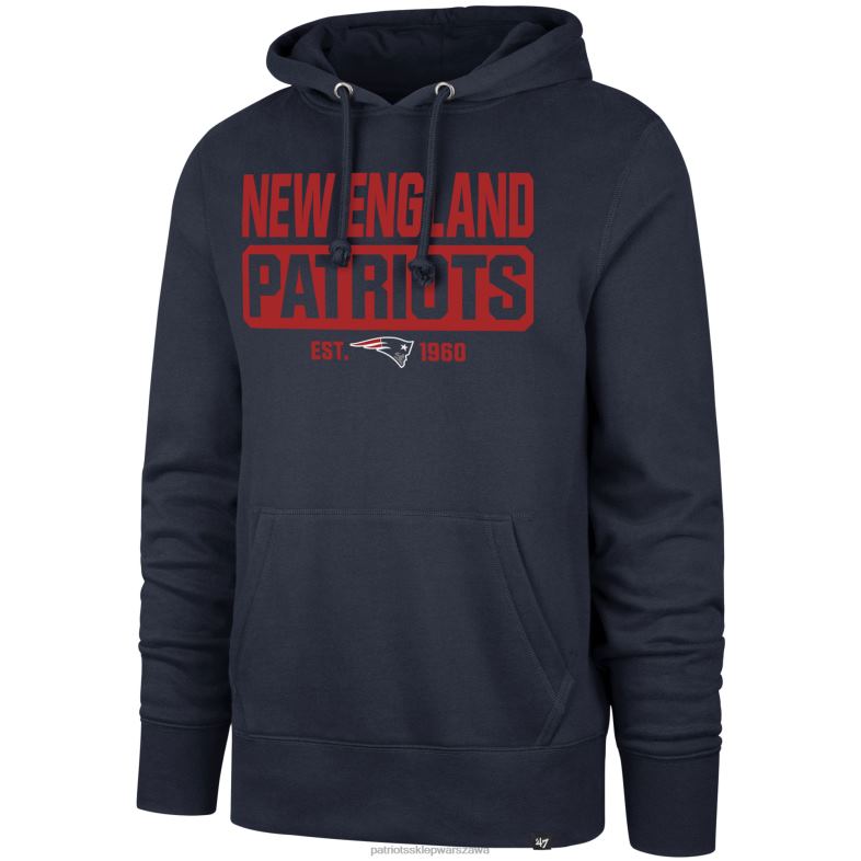 Patriots Jersey mężczyźni 47 granatowa bluza z kapturem typu headline odzież 6RBB624
