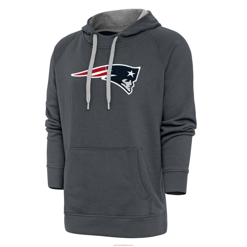 Patriots Jersey mężczyźni Antigua węgiel drzewny Victory szenilowa bluza z kapturem odzież 6RBB683