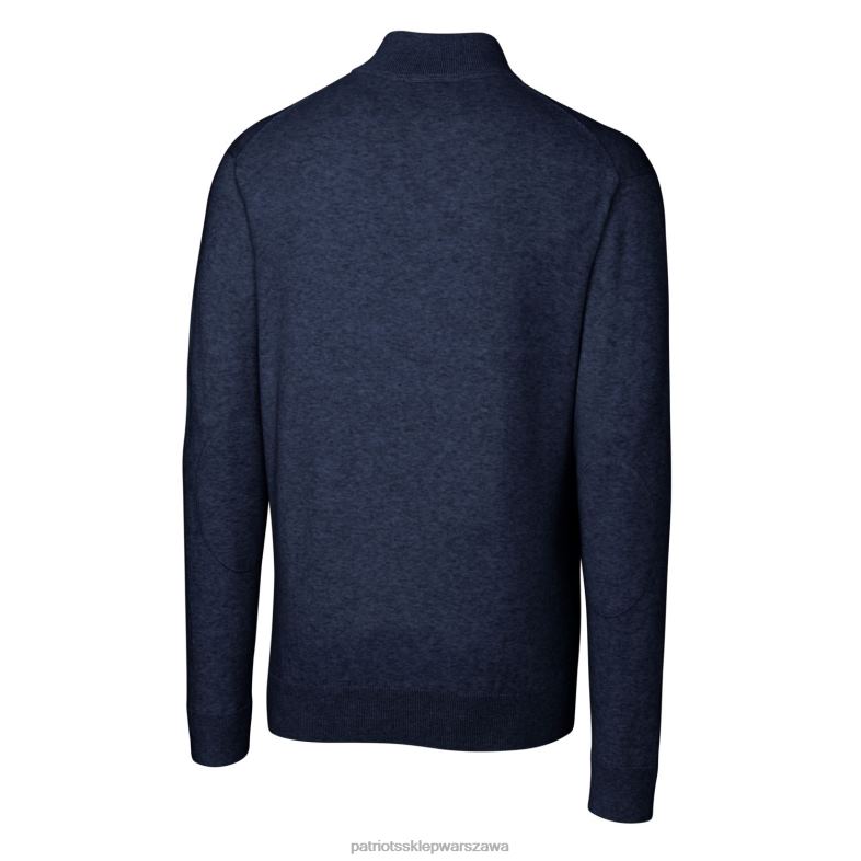 Patriots Jersey mężczyźni Cutter & Buck granatowy duży i wysoki sweter z zamkiem błyskawicznym Lakemont odzież 6RBB661
